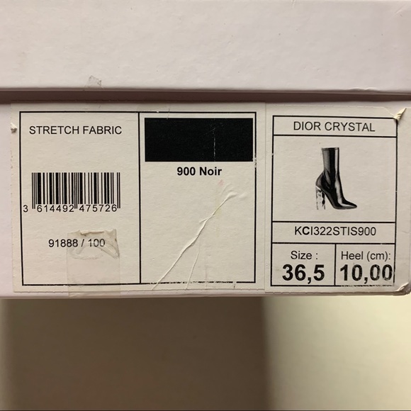 Dior Stretch Patent Lucite Heel "crystal" Boots size 36.5 Black - Picture 14 of 16